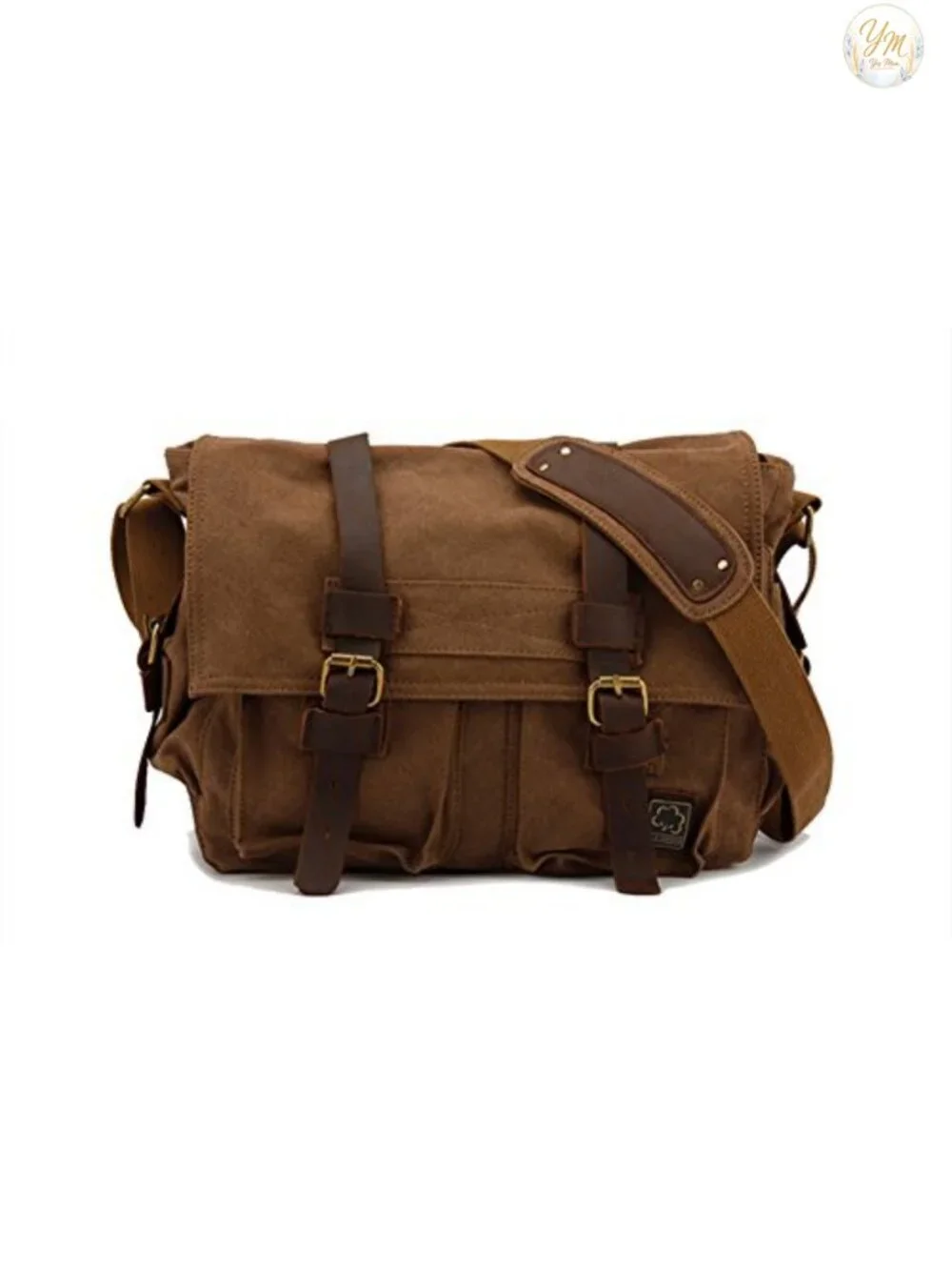 Vintage Military Leather Canvas Messenger Bag 15